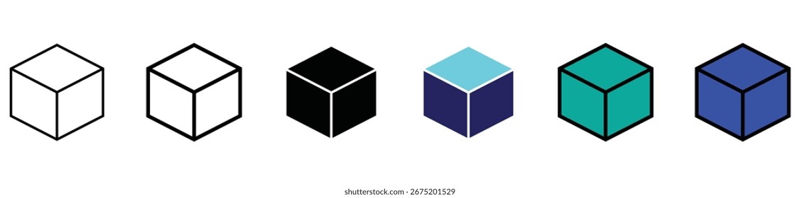 Cardboard Box and Package Icon Set for Delivery and Shipping