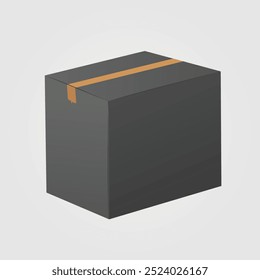 Cardboard box package vector with clean lines and simple design. Perfect for shipping, logistics, or product packaging illustrations, offering a functional and straightforward representation.