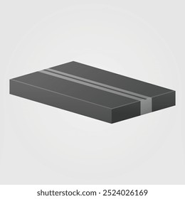 Cardboard box package vector with clean lines and simple design. Perfect for shipping, logistics, or product packaging illustrations, offering a functional and straightforward representation.