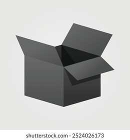 Cardboard box package vector with clean lines and simple design. Perfect for shipping, logistics, or product packaging illustrations, offering a functional and straightforward representation.