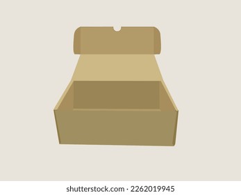 cardboard box packaging and labeling carton yellow vector