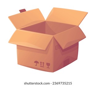 Cardboard Box as Paper Packaging Container Vector Illustration