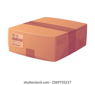 Cardboard Box as Paper Packaging Container Vector Illustration