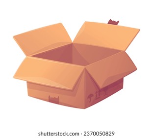 Cardboard Box as Paper Packaging Container Vector Illustration