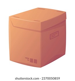 Cardboard Box as Paper Packaging Container Vector Illustration