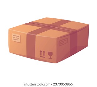 Cardboard Box as Paper Packaging Container Vector Illustration