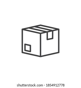 Cardboard box, parcel line icon. linear style sign for mobile concept and web design. Delivery box outline vector icon. Symbol, logo illustration. Vector graphics