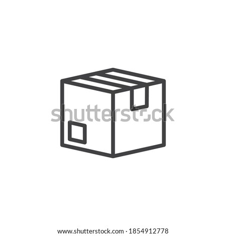 Cardboard box, parcel line icon. linear style sign for mobile concept and web design. Delivery box outline vector icon. Symbol, logo illustration. Vector graphics