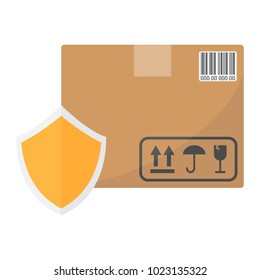Cardboard Box Protection flat icon, logistic and delivery , carton box safe sign vector graphics, a colorful solid pattern on a white background, eps 10.