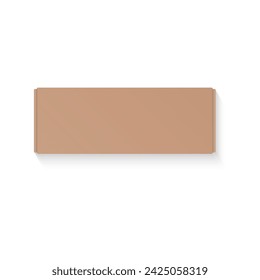 Cardboard box of rectangular shape, top view of closed parcel vector illustration