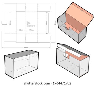 Cardboard box for sending mail.  Ease of assembly, no need for glue (Internal measurement 30x12x17 cm) and Die-cut Pattern. The .eps file is full scale and fully functional. 