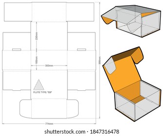 Cardboard box for sending mail. Highly recommended for technological and electronic products. Ease of assembly, no need for glue (Internal measurement 30x16.5x23.5cm) and Die-cut Pattern