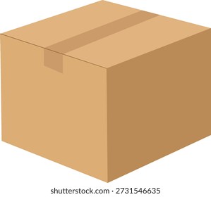 Conjunto de caja de cartón aislado sobre fondo blanco, Ilustración vectorial