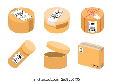 Cardboard Box Shipping and Packaging Vector Set