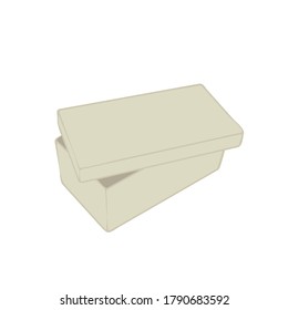 Cardboard box shoes logo icon sign Hand drawn sketch Doodle cartoon modern style design Fashion print clothes apparel greeting invitation card sale shop online store banner poster badge flyer Vector