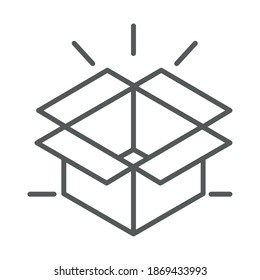 cartón caja de compras comercio en línea delgada ilustración vectorial