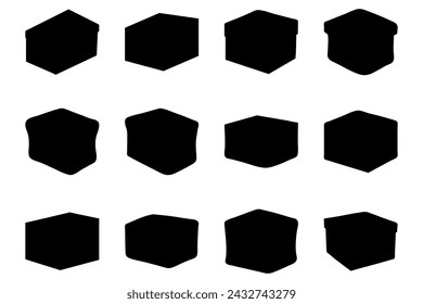 Cardboard box silhouette icon set