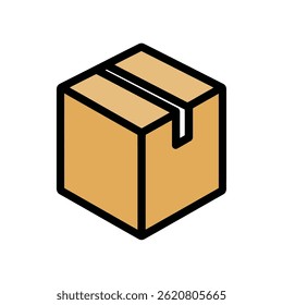 Cardboard box sits shipping isolated background vector