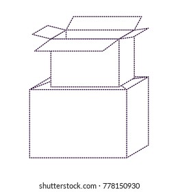 cardboard box stacked in purple dotted silhouette