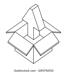 cardboard box storage upload arrow