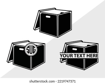 Cardboard Box SVG Printable Vector Illustration