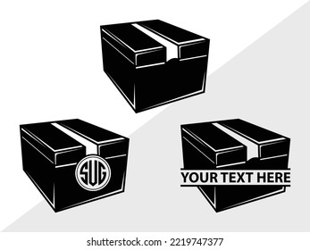 Cardboard Box SVG Printable Vector Illustration