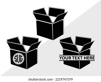 Cardboard Box SVG Printable Vector Illustration