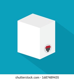 caja de cartón con ilustración del vector de punteo