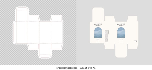 Cardboard box template. Cosmetic package box design. Vector illustration.