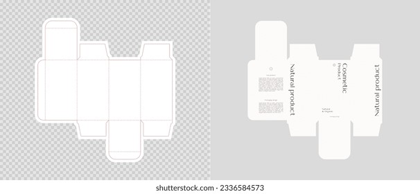 Cardboard box template. Cosmetic package box design. Vector illustration.