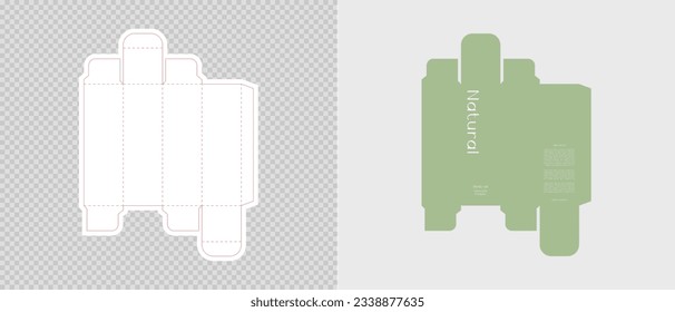 Cardboard box template. Cosmetic package box design. Vector illustration.