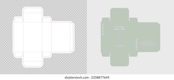 Cardboard box template. Cosmetic package box design. Vector illustration.