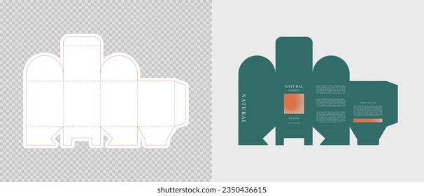 Cardboard box template. Cosmetic package box design. Vector illustration.