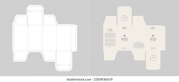 Cardboard box template. Cosmetic package box design. Vector illustration.