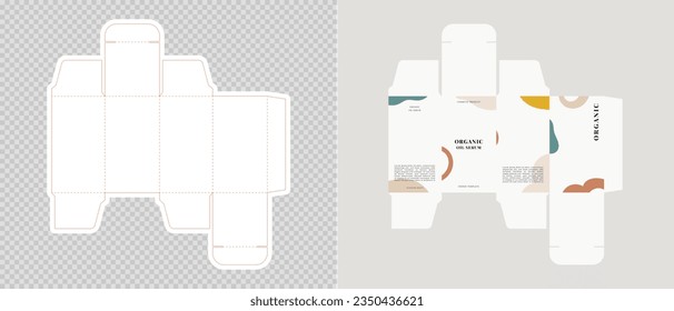 Cardboard box template. Cosmetic package box design. Vector illustration.