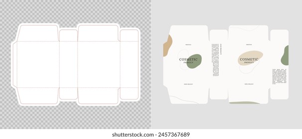 Cardboard box template. Cosmetic package box design. Vector illustration.