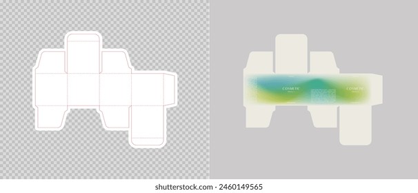 Cardboard box template. Cosmetic package box design. Vector illustration.