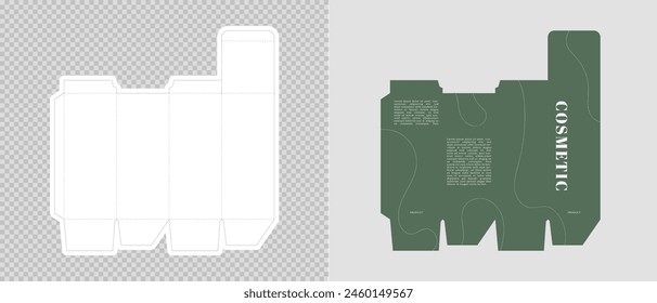 Cardboard box template. Cosmetic package box design. Vector illustration.