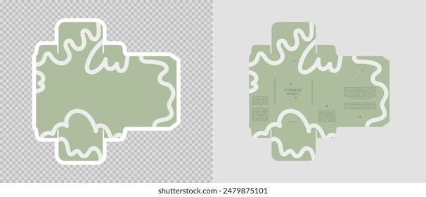 Cardboard box template. Cosmetic package box design. Vector illustration.