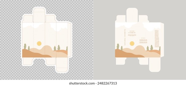 Cardboard box template. Cosmetic package box design. Vector illustration.