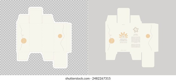Cardboard box template. Cosmetic package box design. Vector illustration.