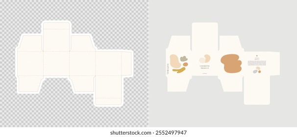 Cardboard box template. Cosmetic package box design. Vector illustration.