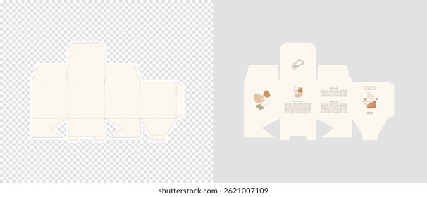 Cardboard box template. Cosmetic package box design. Vector illustration.