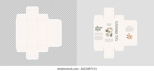 Cardboard box template. Cosmetic package box design. Vector illustration.