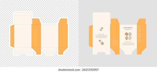 Cardboard box template. Cosmetic package box design. Vector illustration.
