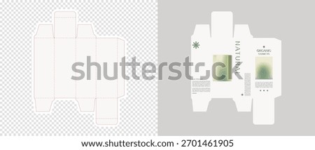 Cardboard box template. Cosmetic package box design. Vector illustration.