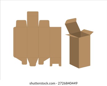 Modelo de caixa de papelão Projeto de embalagem com vistas dobradas