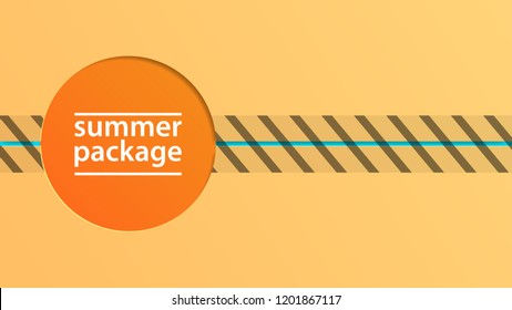 Cardboard box with top view. Summer package. Neat and clean vector illustration