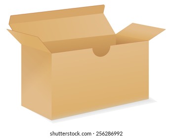 Cardboard box - vector drawing isolated on white background