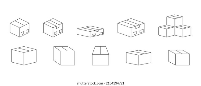 icono de vector de caja de cartón editable
